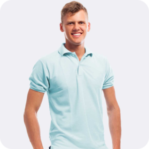 Light Blue White Stripe Polo