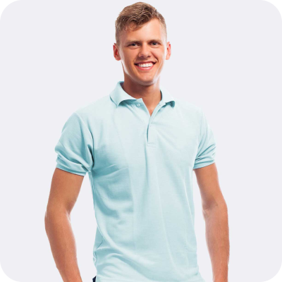 Light Blue White Stripe Polo